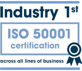 Industry 1st - ISO 50001 certification across all lines of business. Industry 1st - ISO 50001 certification across all lines of business.